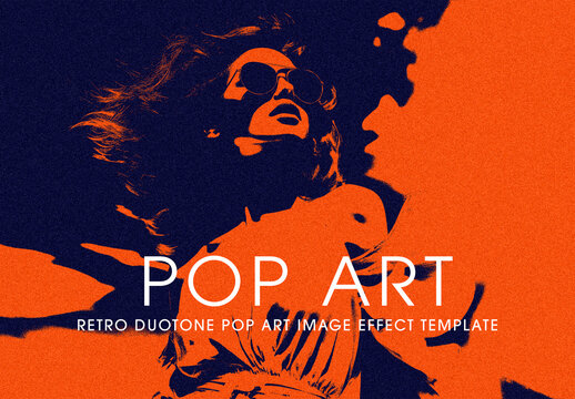 Retro Duotone Pop Art Image Effect Template
