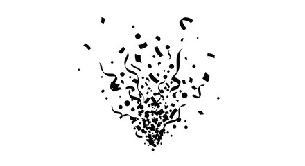 Falling confetti creates a celebratory burst in dark silhouette