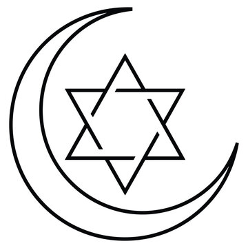 Star and crescent symbol vector