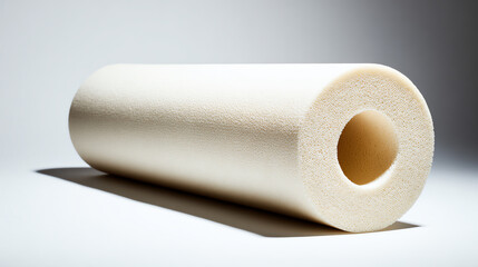 Fototapeta premium A versatile foam cylinder used in various industrial applications, showcasing its smooth surface and hollow center for functionality.