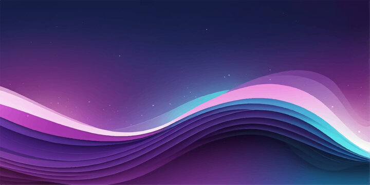 Abstract futuristic wallpaper featuring a bright purple and pink wave design with flowing blue curves and motion lines on a creative vector backdrop texture