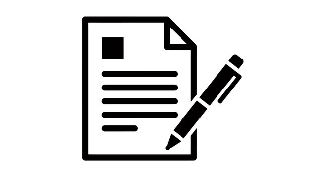 Icon of a document with a pencil for writing or editing tasks.