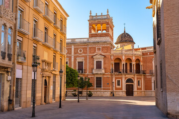 Fototapeta premium Buildings of the archdiocese of the monumental city of Valencia in its historic center, Spain.