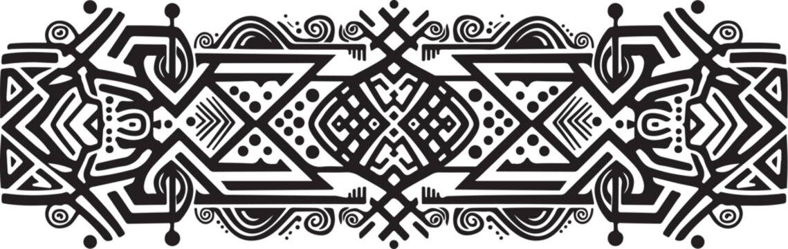 Black tribal border vector illustration