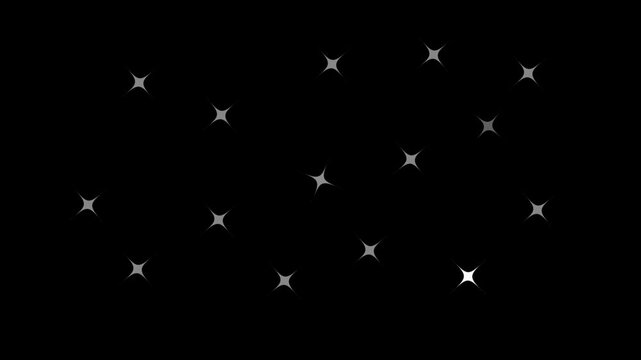 Shimmering Twinkle Star Glitter Animation with Bright Blinking Stars and Magic Glow Light Rays on Clean Green Screen Background, Seamless 4K Loop Starlight Effect