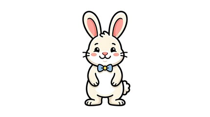 Obraz premium Cute cartoon bunny in bowtie.