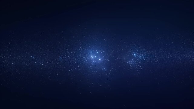 Vast dark blue space with countless sparkling stars and a bright central star cluster