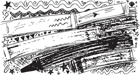 Obraz premium Abstract Arrow and Line Composition Black and White Vector Illustration of Creative Motion