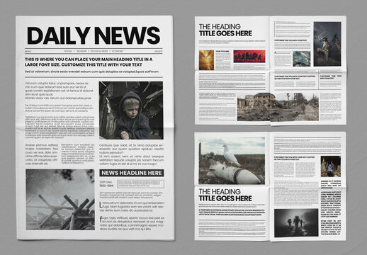 Classic Newspaper Layout Template with Editorial News Design