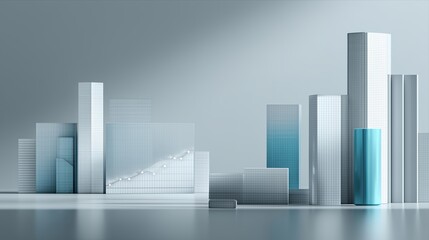 Obraz premium Business Analytics Data Visualization with Financial Growth Chart and Corporate Business Intelligence Dashboard Concept for Market Analysis, Economic Performance Metrics and Strategic Data Reporting