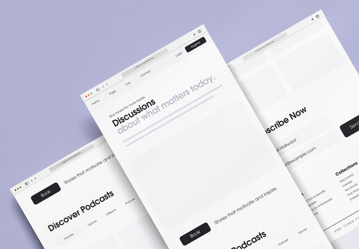Podcast Discussion Landing Page UI Web Design Template