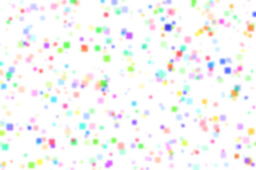 Obraz premium Vibrant abstract background with colorful blurred squares and dots creating a festive and joyful atmosphere.