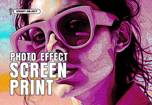 Screen Print Halftone Portrait Photo Effect