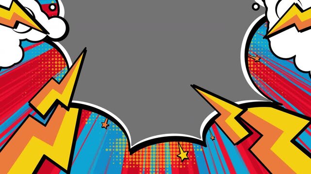 An animated pop art-style frame for video or photo.