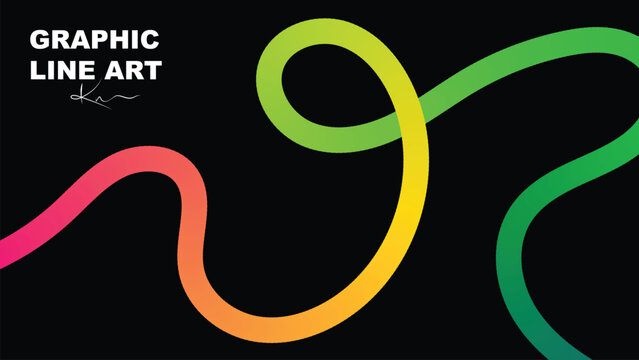 Vibrant gradient line art graphic design