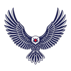 Obraz premium Majestic Eagle with Outstretched Wings Vector Illustration.