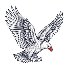 Obraz premium Majestic Eagle in Flight with Wings Spread Wide.