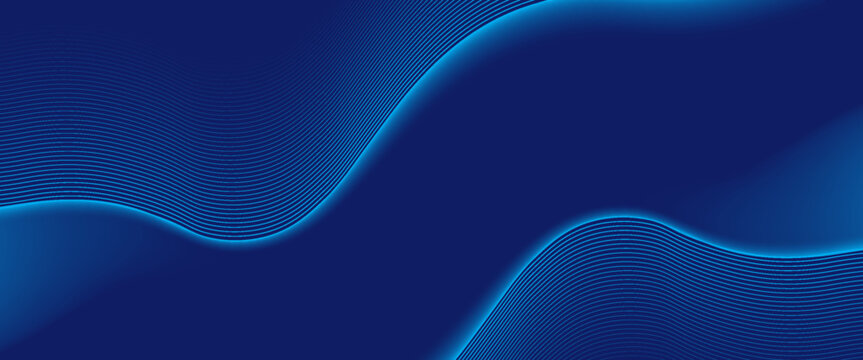 Abstract Technology blue curve, Modern tech banner, corporate business concept, hi-tech abstract background