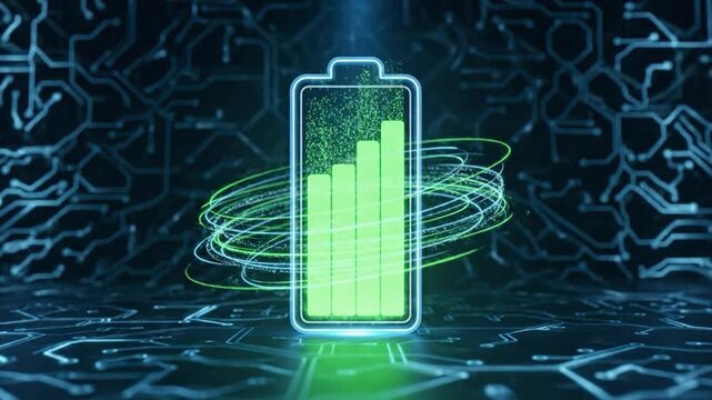 Battery power energy technology concept.