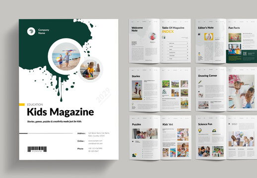 Education Kids Magazine Brochure Template