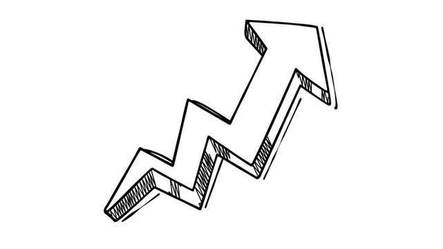 Hand-drawn animated arrow.