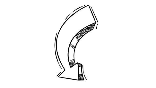 Hand-drawn animated arrow.