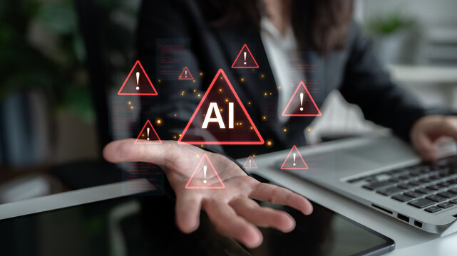 Futuristic artificial intelligence concept depicting AI hallucination, processing errors, and generating misinformation. Represents the risks of unreliable algorithms and model collapse. Corpus