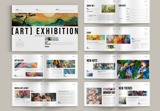 Art Exhibition Magazine Landscape Template Design