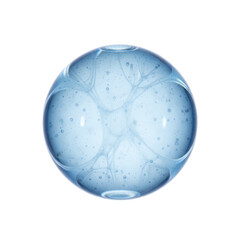 Blue Glass Sphere with Swirling Patterns