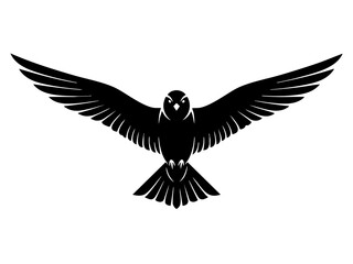 Fototapeta premium Bird in flight depicted as silhouette vector graphic illustration