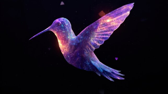 Spirit animal - Hummingbird, generative AI art symbolizing freedom, joy, and the beauty of nature for spiritual, wildlife, or totemic designs.