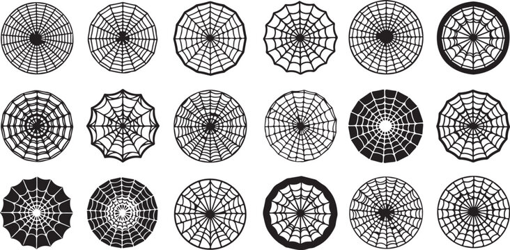 Collection of various black and white mandala designs