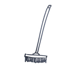 a broom drawn with a black marker