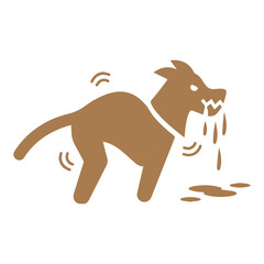 Obraz premium Sick Dog Warning Icon