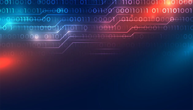 digital zero and one binary code techno concept background design