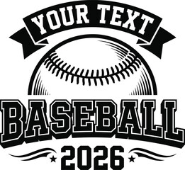 Vintage Baseball Team Typography Badge With Ball Illustration