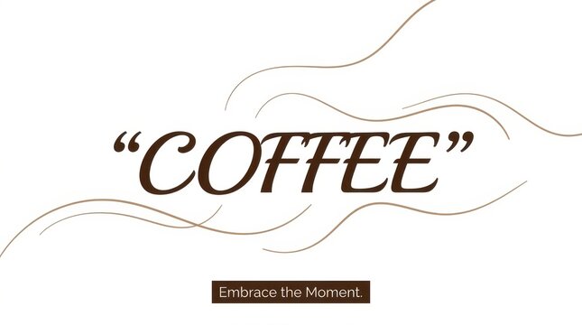 The Word Coffee Embraced by Delicate Swirls and a Motivational Tagline