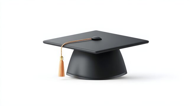 A minimalist graphic design featuring a graduation cap rendered in emoji style placed against a simple white backdrop ideal for themes of education and achievement