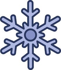 Fototapeta premium Blue aesthetic snowflake icon with cute winter frost