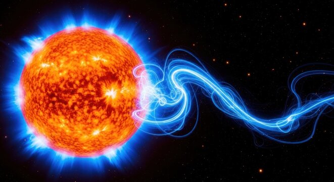 Vibrant solar flare emission with magnetic field lines