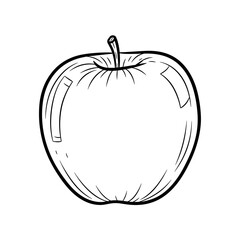 Obraz premium Fine Line Drawing of a Whole Apple