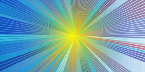 Obraz premium Colorful Radial Burst Abstract Background With Vibrant Sunburst Rays And Light Gradient