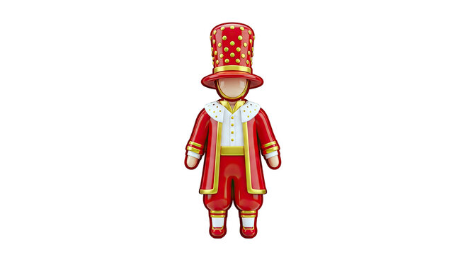 3D Render of a Beefeater Character in Traditional Uniform