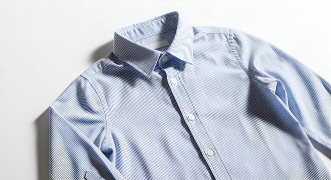 Light Blue Mens Dress Shirt Closeup.