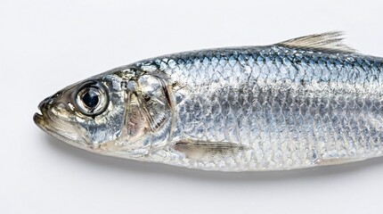 Fresh silver fish on white background