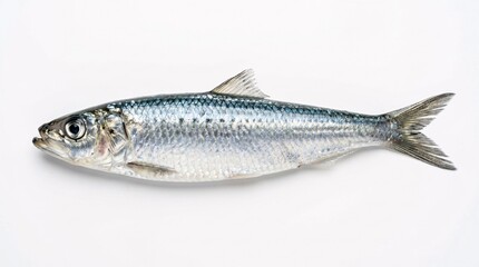 Naklejka premium Fresh silver fish on white background