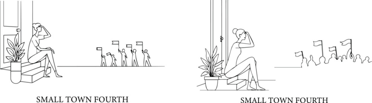 A poignant illustration of small town poverty and its effects on daily life and economy vector silhouette