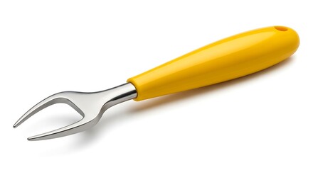 Obraz premium Yellow handled garden fork tool.