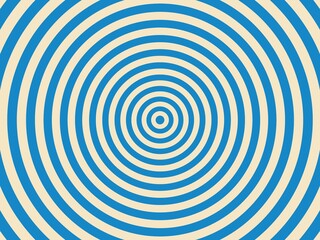 Naklejka premium Hypnotic blue and beige concentric circles creating a vibrant tunnel effect