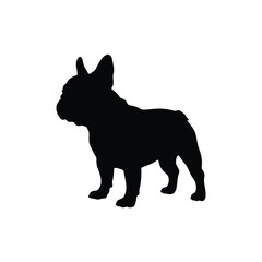 Obraz premium French bulldog silhouette icon vector flat design.